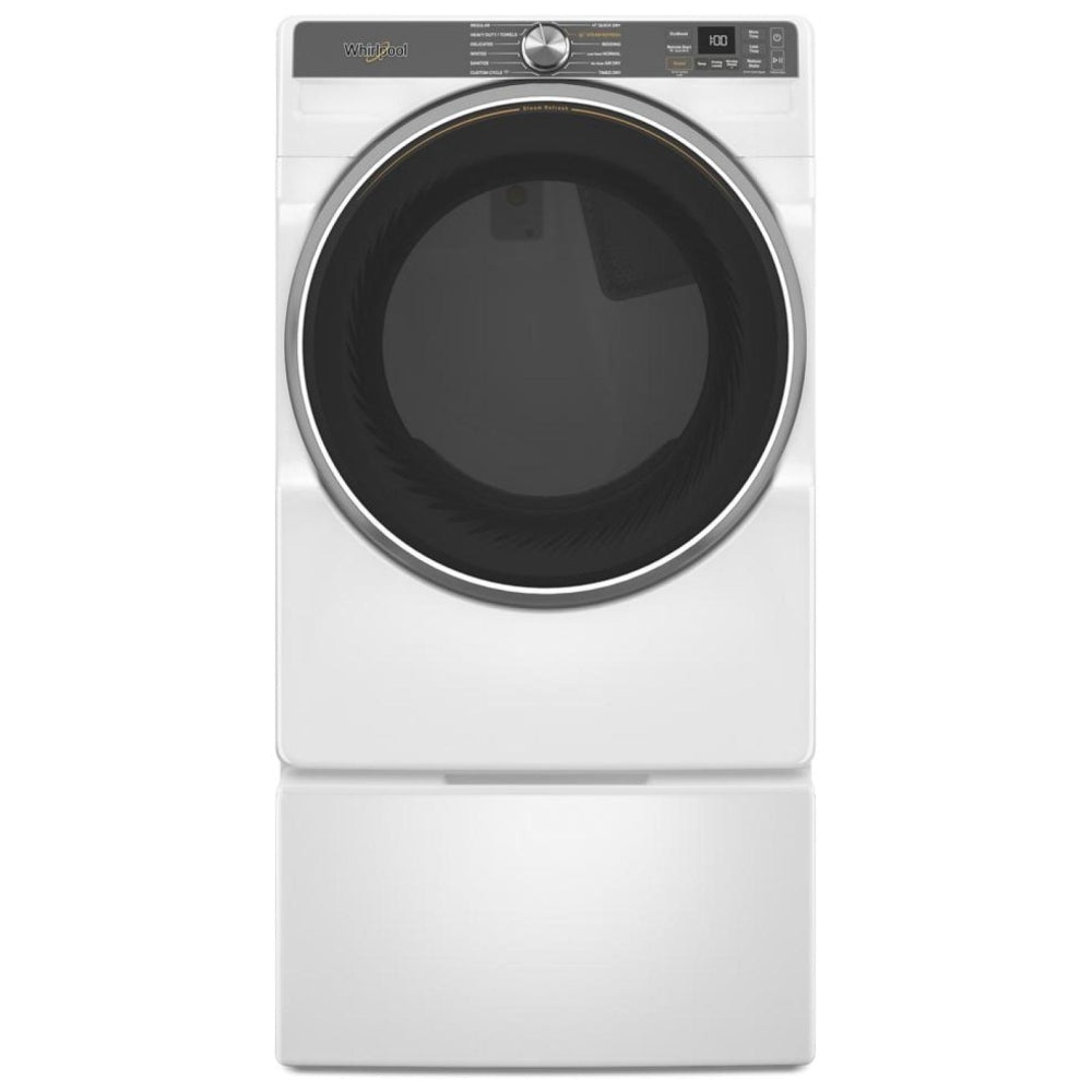 Whirlpool WGD6720RW Gas Dryer, 7.4 cu. ft. Dryer Capacity, 12 Dry Cycles, Steam Clean, Vented, Stackable, Wifi Enabled, White colour