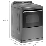 Whirlpool WGD8127LC Gas Dryer, 7.4 cu. ft. Dryer Capacity, 36 Dry Cycles, Steam Clean, Vented, Wifi Enabled, Chrome Shadow colour