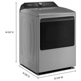 Whirlpool WGD8509TR Gas Dryer, 7.5 cu. ft. Dryer Capacity, 10 Dry Cycles, Steam Clean, 5 Temperature Settings, Vented, Wifi Enabled, Radiant Silver colour