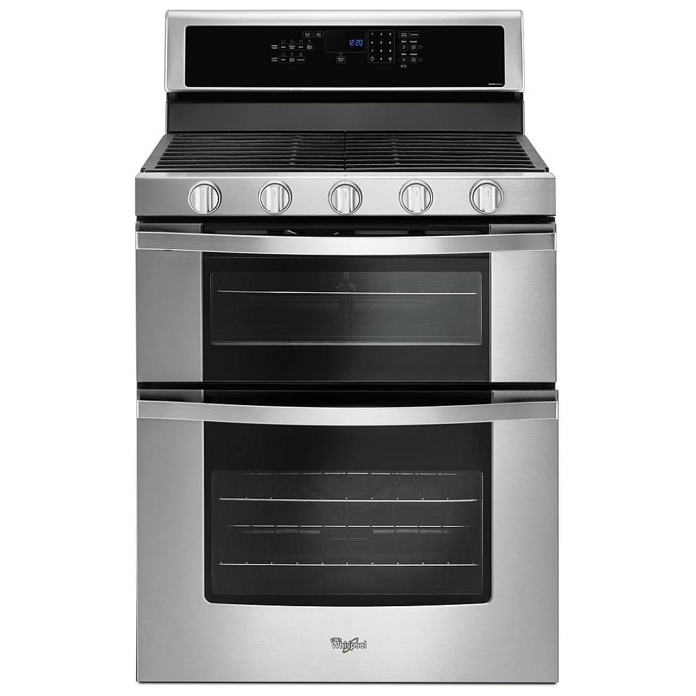 Whirlpool WGG745S0FS Gas Range, 6 cu. ft. Capacity, 30 inch Exterior Width, Self Clean, Convection, 5 Burners, 17,000 BTU Highest Burner, Double Oven, Stainless Steel colour