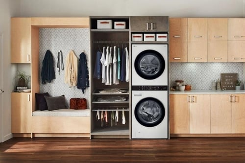 LG WKE100HWA 5.2 cu. ft. Washer & 7.4 cu. ft. Dryer Set, WashTower, AI DD, White colour