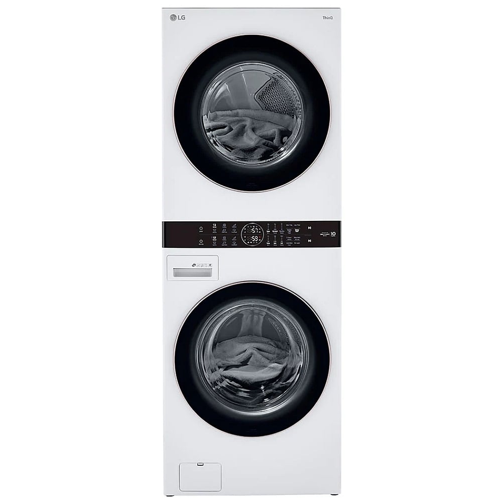 LG WKE100HWA Laundry Center, WashTower, AI DD, White colour
Washer: 5.2 cu. ft. Capacity, 27 inch Width, 6 Wash Cycles, 5 Temperature Settings, ENERGY STAR Certified, 1,300 RPM Spin Speed, Water Heater, Wifi Enabled
Dryer: 7.4 cu. ft. Capacity