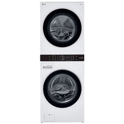 LG WKE100HWA 5.2 cu. ft. Washer & 7.4 cu. ft. Dryer Set, WashTower, AI DD, White colour