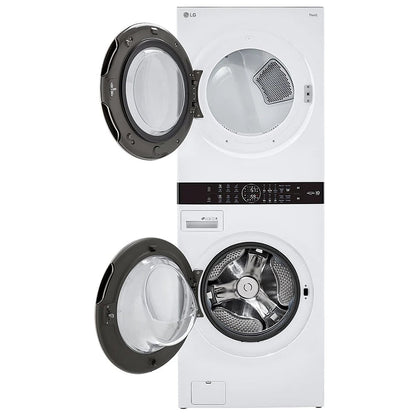 LG WKE100HWA 5.2 cu. ft. Washer & 7.4 cu. ft. Dryer Set, WashTower, AI DD, White colour