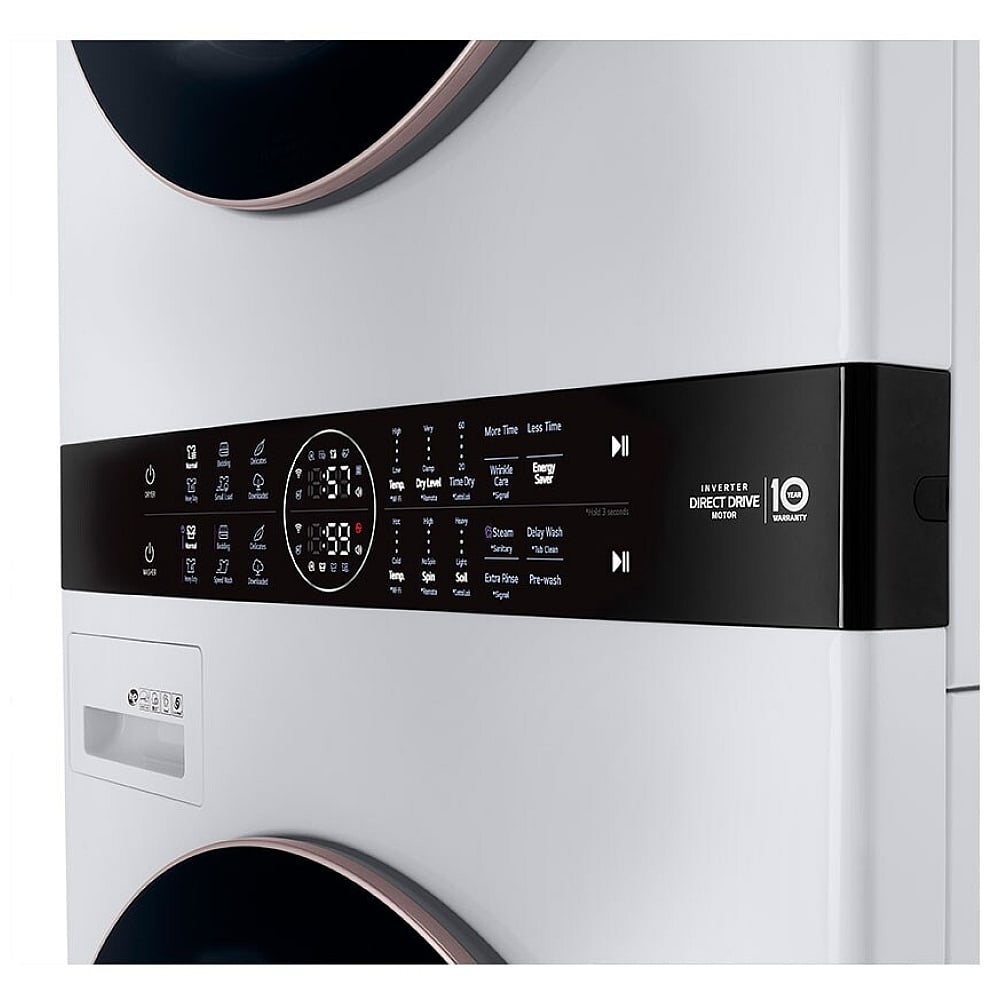LG WKE100HWA 5.2 cu. ft. Washer & 7.4 cu. ft. Dryer Set, WashTower, AI DD, White colour