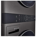 LG WKEX200HBA Laundry Center, AI DD,WashTower, TurboWash 360, Black Stainless Steel colour
Washer: 5.2 cu. ft. Capacity, 27 inch Width, 6 Wash Cycles, 5 Temperature Settings, Steam Clean, 1,300 RPM Spin Speed, Water Heater
Dryer: 7.4 cu. ft. Capacity