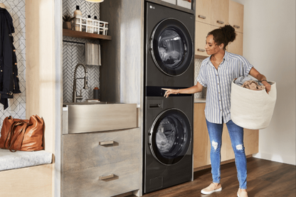 LG WKEX200HBA Single Unit Front Load Washer & Dryer Set - 5.2 cu. ft. Washer & 7.4 cu. ft. Electric Dryer