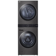 LG WKEX200HBA Laundry Center, AI DD,WashTower, TurboWash 360, Black Stainless Steel colour
Washer: 5.2 cu. ft. Capacity, 27 inch Width, 6 Wash Cycles, 5 Temperature Settings, Steam Clean, 1,300 RPM Spin Speed, Water Heater
Dryer: 7.4 cu. ft. Capacity