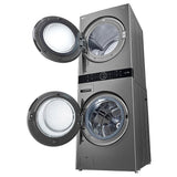 LG WKEX200HVA Laundry Center, Washtower, Graphite Steel colour
Washer: 5.2 cu. ft. Capacity, 27 inch Width, 8 Wash Cycles, Steam Clean, 1,300 RPM Spin Speed, Water Heater, Wifi Enabled
Dryer: 7.4 cu. ft. Capacity