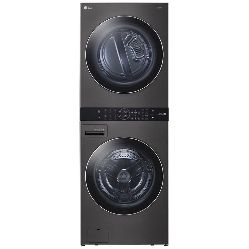 LG WKGX201HBA Laundry Center, AI DD, Gas Dryer,TurboWash 360, Wash Tower, Black Stainless Steel colour
Washer: 5.2 cu. ft. Capacity, 27 inch Width, 6 Wash Cycles, Steam Clean, 1,300 RPM Spin Speed, Water Heater
Dryer: 7.4 cu. ft. Capacity