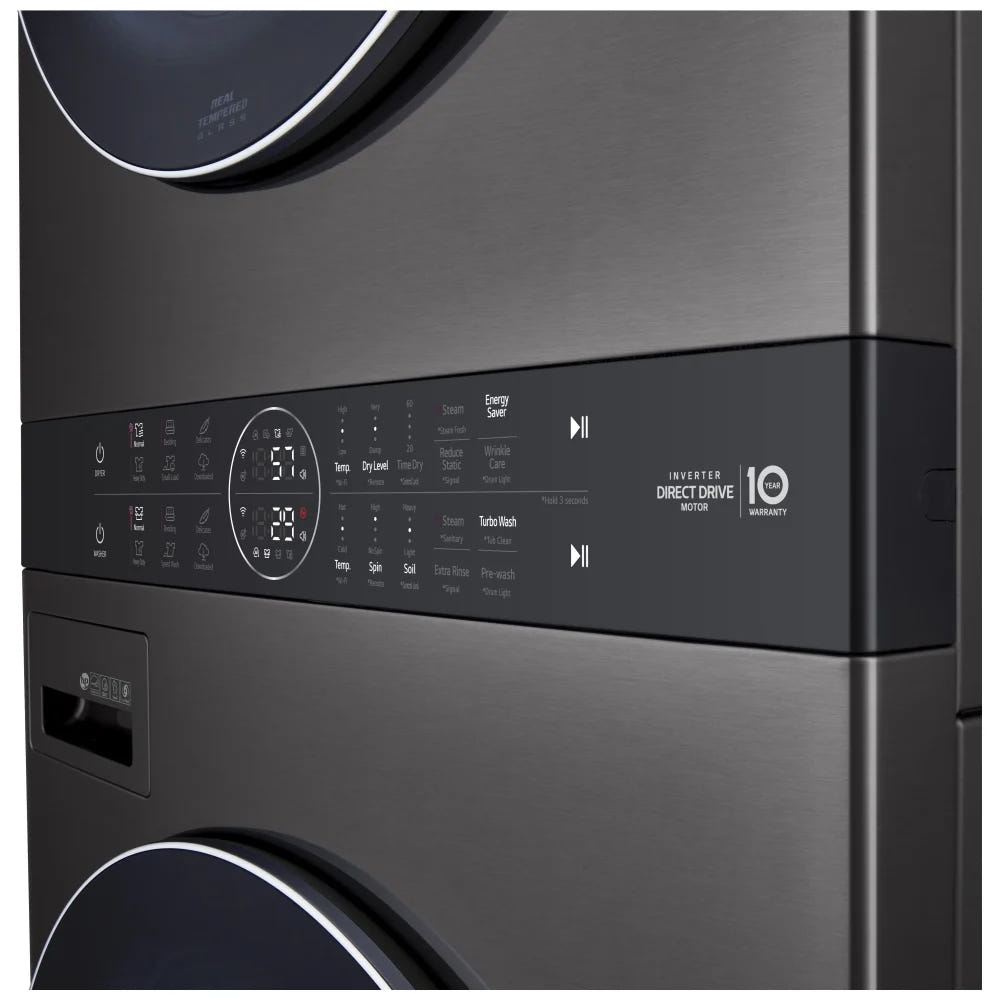 Single Unit Front Load LG WashTower™ with Centre Control™ 5.2 cu. ft. Washer and 7.4 cu. ft. Gas Dryer WKGX201HBA
