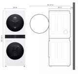 LG WKHC152HWA Laundry Center, AI DD, TurboWash 360, Washtower, White colour
Washer: 3.1 cu. ft. Capacity, 24 inch Width, 6 Wash Cycles, 5 Temperature Settings, Steam Clean, 1,300 RPM Spin Speed, Wifi Enabled
Dryer: 4.2 cu. ft. Capacity