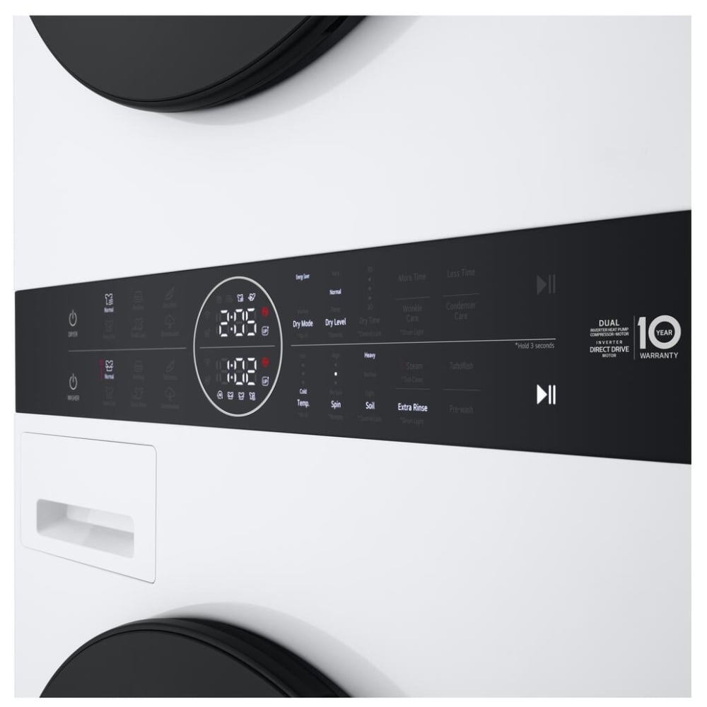 LG WashTower™ with Heat Pump Dryer, 3.1 cu.ft. Washer, 4.2 cu.ft. Dryer WKHC152HWA