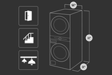 LG WKHC252HBA Laundry Center, AI DD, TurboWash 360, Washtower, Ventless - Heat Pump, Black Stainless Steel colour
Washer: 5.8 cu. ft. Capacity, 27 inch Width, 6 Wash Cycles, Steam Clean, 1,300 RPM Spin Speed, Wifi Enabled
Dryer: 7.8 cu. ft. Capacity