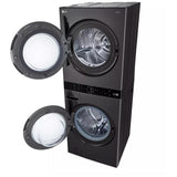 LG WKHC252HBA Laundry Center, AI DD, TurboWash 360, Washtower, Ventless - Heat Pump, Black Stainless Steel colour
Washer: 5.8 cu. ft. Capacity, 27 inch Width, 6 Wash Cycles, Steam Clean, 1,300 RPM Spin Speed, Wifi Enabled
Dryer: 7.8 cu. ft. Capacity