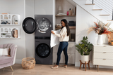 LG WKHC252HBA Laundry Center, AI DD, TurboWash 360, Washtower, Ventless - Heat Pump, Black Stainless Steel colour
Washer: 5.8 cu. ft. Capacity, 27 inch Width, 6 Wash Cycles, Steam Clean, 1,300 RPM Spin Speed, Wifi Enabled
Dryer: 7.8 cu. ft. Capacity