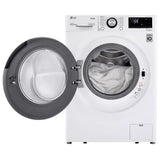 LG WM1455HWA Front Load Washer, 24 inch Width, 2.6 cu. ft. Washer Capacity, 1,400 RPM Washer Spin Speed, 9 Wash Cycles, 5 Temperature Settings, Water Heater, Steam Clean, ENERGY STAR Certified, Wifi Enabled, White colour