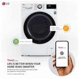 LG WM1455HWA Front Load Washer, 24 inch Width, 2.6 cu. ft. Washer Capacity, 1,400 RPM Washer Spin Speed, 9 Wash Cycles, 5 Temperature Settings, Water Heater, Steam Clean, ENERGY STAR Certified, Wifi Enabled, White colour
