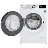 LG WM1455HWA Front Load Washer, 24 inch Width, 2.6 cu. ft. Washer Capacity, 1,400 RPM Washer Spin Speed, 9 Wash Cycles, 5 Temperature Settings, Water Heater, Steam Clean, ENERGY STAR Certified, Wifi Enabled, White colour