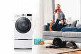 LG WM3600HWA Front Load Washer, 27 inch Width, 5.2 cu. ft. Washer Capacity, 1,300 RPM Washer Spin Speed, 10 Wash Cycles, 5 Temperature Settings, Water Heater, Steam Clean, ENERGY STAR Certified, Wifi Enabled, White colour