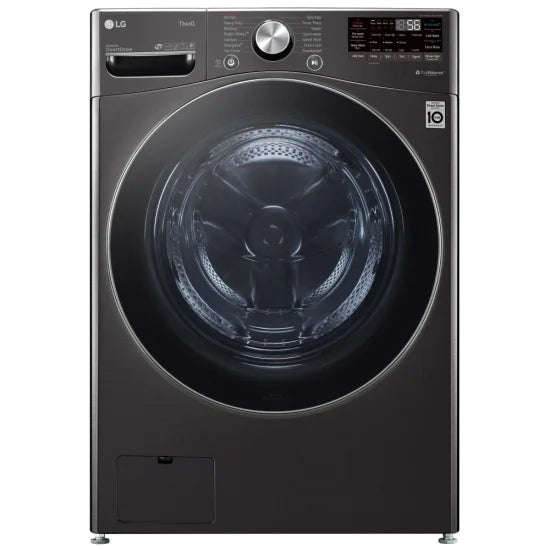 LG WM4100HBA Front Load Washer, 27 inch Width, 5.2 cu. ft. Washer Capacity, 1,300 RPM Washer Spin Speed, 14 Wash Cycles, 5 Temperature Settings, Water Heater, Steam Clean, ENERGY STAR Certified, Wifi Enabled, Black Stainless Steel colour