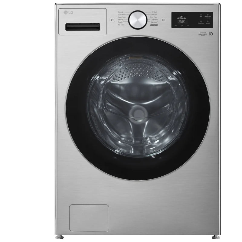 LG WM5800HVA Front Load Washer, 27 inch Width, 5 cu. ft. Washer Capacity, 1,300 RPM Washer Spin Speed, 29 Wash Cycles, 5 Temperature Settings, Water Heater, Steam Clean, ENERGY STAR Certified, Wifi Enabled