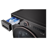 LG WM6500HBA Front Load Washer, 27 inch Width, 5.8 cu. ft. Washer Capacity, 1,300 RPM Washer Spin Speed, 25 Wash Cycles, 5 Temperature Settings, Water Heater, Steam Clean, ENERGY STAR Certified, Wifi Enabled, Black Stainless Steel colour