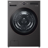 LG WM6500HBA Front Load Washer, 27 inch Width, 5.8 cu. ft. Washer Capacity, 1,300 RPM Washer Spin Speed, 25 Wash Cycles, 5 Temperature Settings, Water Heater, Steam Clean, ENERGY STAR Certified, Wifi Enabled, Black Stainless Steel colour