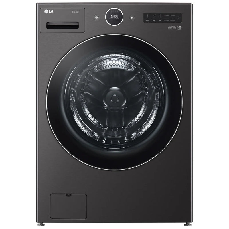 LG WM6700HBA Front Load Washer, 27 inch Width, 5.8 cu. ft. Washer Capacity, 1,300 RPM Washer Spin Speed, 25 Wash Cycles, 5 Temperature Settings, Water Heater, Steam Clean, ENERGY STAR Certified, Wifi Enabled, Black Stainless Steel colour