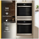 Whirlpool WOD52ES4MZ Double Wall Oven, 24 inch Exterior Width, True Convection, Self Clean, 5.8 cu. ft. Capacity, Wifi Enabled, Air Fry, Stainless Steel colour