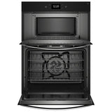 Whirlpool WOEC7030PV Microwave Wall Oven Combo, 30 inch Exterior Width, True Convection, Self Clean, 5 cu. ft. Capacity, Temperature Probe, Wifi Enabled, Air Fry, Black Stainless Steel colour