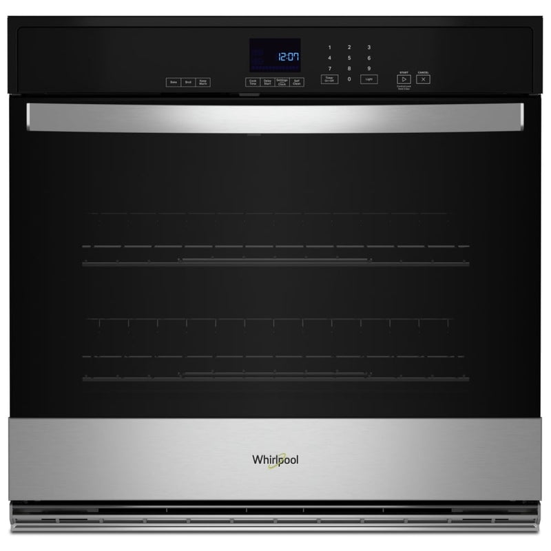 Whirlpool WOES3027LS Single Wall Oven, 27 inch Exterior Width, Self Clean, 4.3 cu. ft. Capacity, Air Fry, Stainless Steel colour