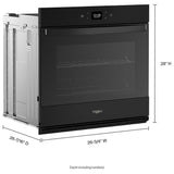 Whirlpool WOES5027LB Single Wall Oven, 27 inch Exterior Width, Convection, Self Clean, 4.3 cu. ft. Capacity, Wifi Enabled, Air Fry, Black colour