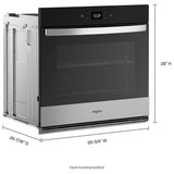 Whirlpool WOES5027LZ Single Wall Oven, 27 inch Exterior Width, Convection, Self Clean, 4.3 cu. ft. Capacity, Wifi Enabled, Air Fry, Stainless Steel colour