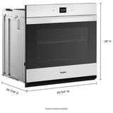 Whirlpool WOES5030LW Single Wall Oven, 30 inch Exterior Width, Convection, Self Clean, 5.0 cu. ft. Capacity, Wifi Enabled, Air Fry, White colour