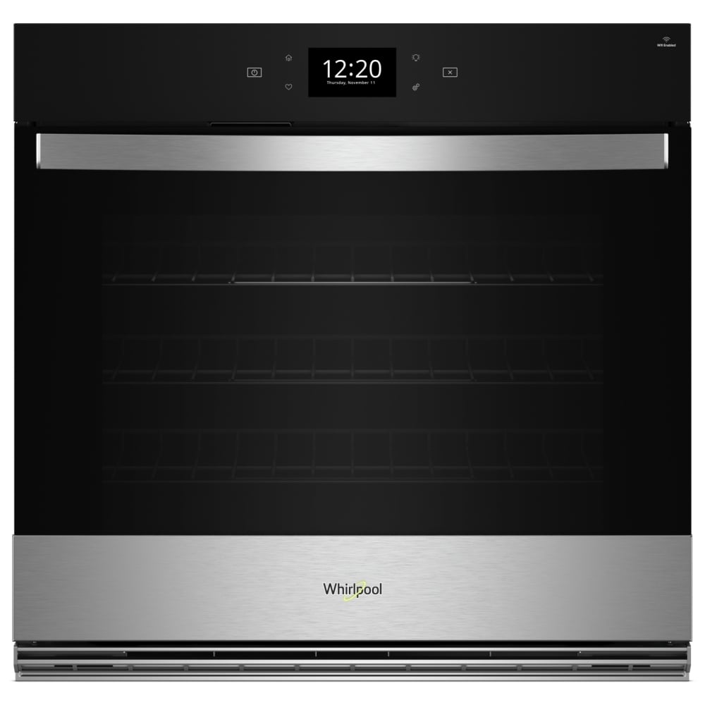 Whirlpool WOES7030PZ Single Wall Oven, 30 inch Exterior Width, True Convection, Self Clean, 5 cu. ft. Capacity, Temperature Probe, Wifi Enabled, Air Fry, Stainless Steel colour