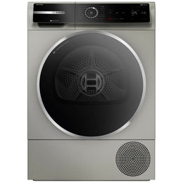Bosch 800 Series Heat Pump Dryer, Electric Dryer, Silver inox WQB245AXUC front view