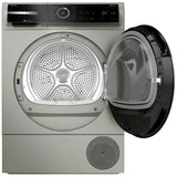 Bosch 800 Series Heat Pump Dryer, Electric Dryer, Silver inox WQB245AXUC handle detail