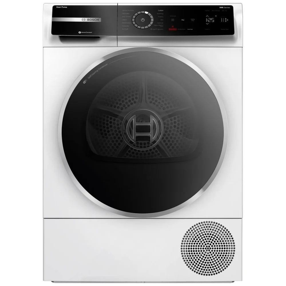 Bosch 500 Series Heat Pump Dryer, Electric Dryer, WQB245B0UC, white, stackable, steam clean