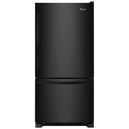 Whirlpool WRB322DMBB Bottom Freezer Refrigerator, 33 inch Width, Ice Dispenser (Freezer Located), 21.9 cu. ft. Capacity, Black colour