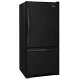 Whirlpool WRB322DMBB Bottom Freezer Refrigerator, 33 inch Width, Ice Dispenser (Freezer Located), 21.9 cu. ft. Capacity, Black colour