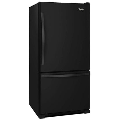 Whirlpool WRB322DMBB Bottom Freezer Refrigerator, 33 inch Width, Ice Dispenser (Freezer Located), 21.9 cu. ft. Capacity, Black colour