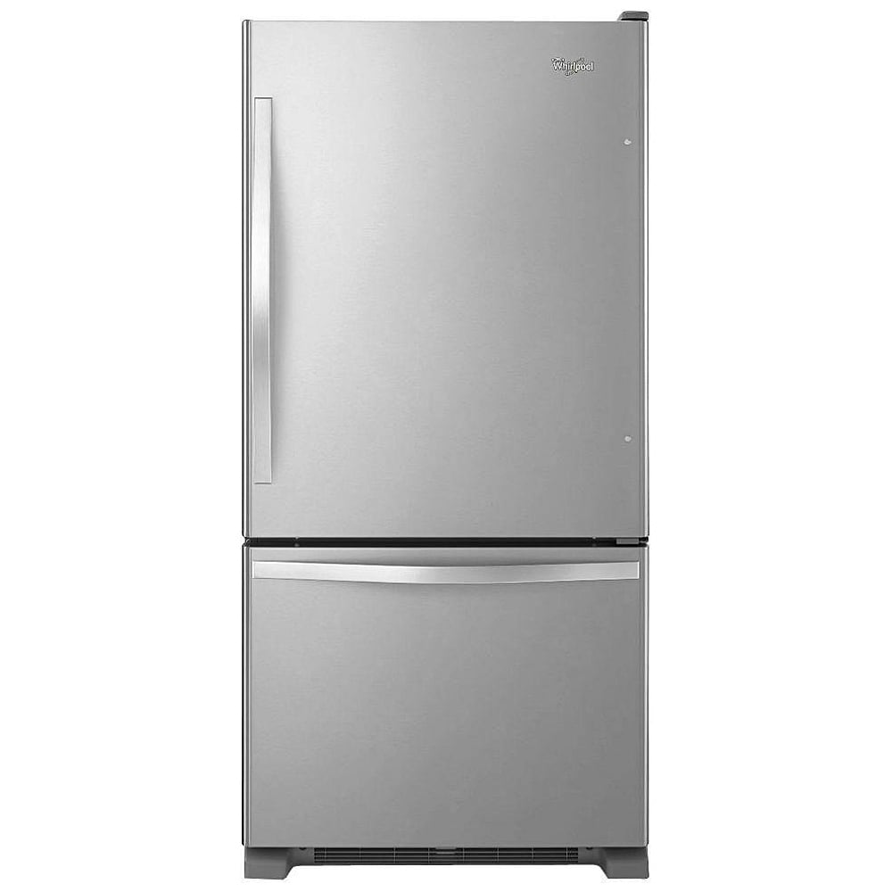 Whirlpool WRB322DMBM Bottom Freezer Refrigerator, 33 inch Width, Ice Dispenser (Freezer Located), 21.9 cu. ft. Capacity, Stainless Steel