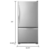 Whirlpool WRB322DMBM Bottom Freezer Refrigerator, 33 inch Width, Ice Dispenser (Freezer Located), 21.9 cu. ft. Capacity, Stainless Steel colour