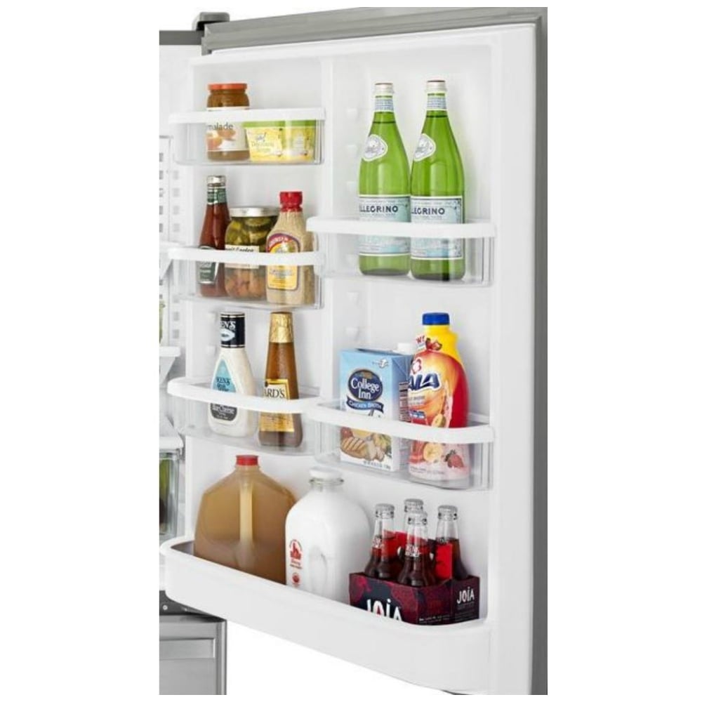 Whirlpool WRB322DMBM Bottom Freezer Refrigerator, 33 inch Width, Ice Dispenser (Freezer Located), 21.9 cu. ft. Capacity, Stainless Steel