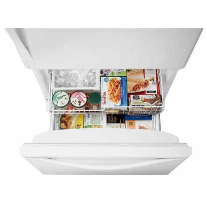 Whirlpool WRB322DMBW Bottom Freezer Refrigerator, 33 inch Width, Ice Dispenser (Freezer Located), 21.9 cu. ft. Capacity, White colour