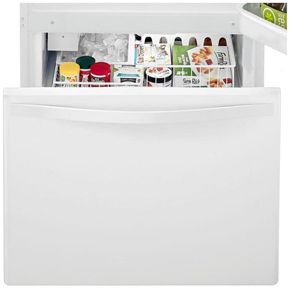 Whirlpool WRB322DMBW Bottom Freezer Refrigerator, 33 inch Width, Ice Dispenser (Freezer Located), 21.9 cu. ft. Capacity, White colour