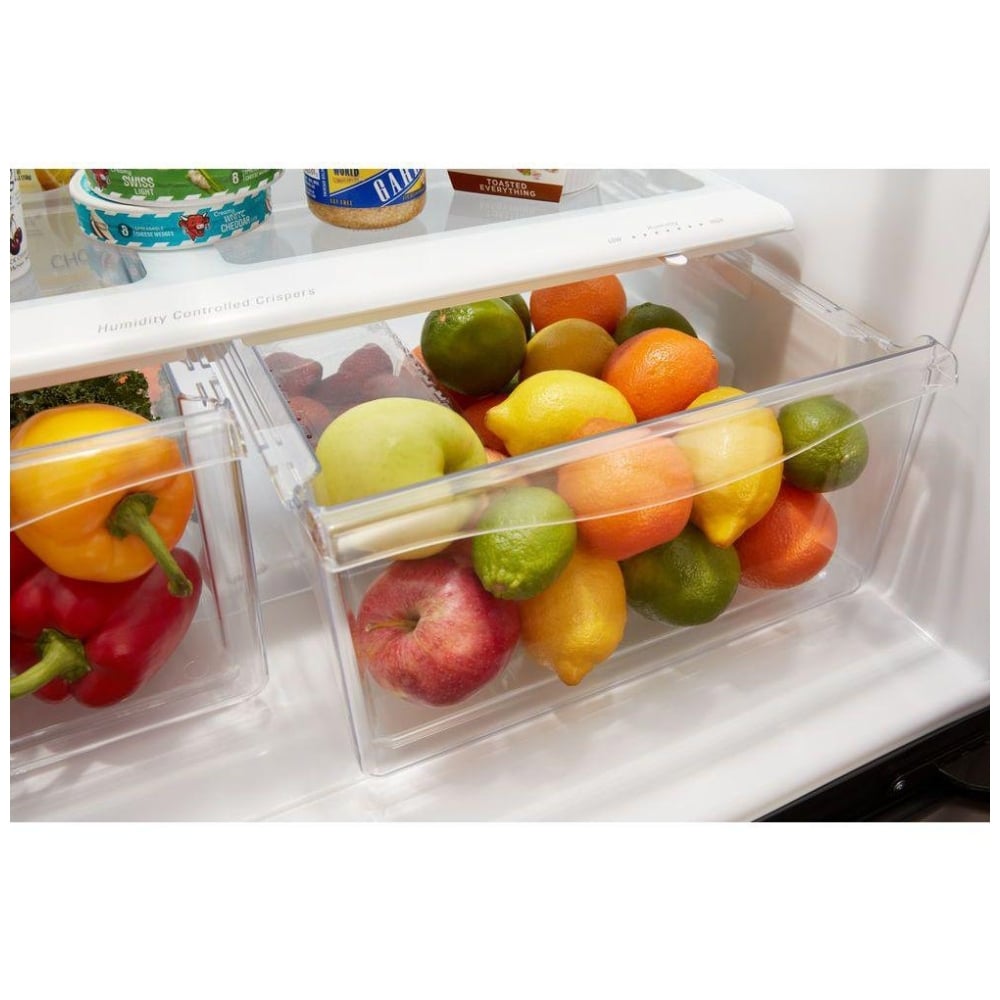 Whirlpool WRB322DMHV Bottom Freezer Refrigerator, 33 inch Width, ENERGY STAR Certified, Ice Dispenser (Freezer Located), 21.9 cu. ft. Capacity, Black Stainless Steel colour