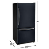 Whirlpool WRB322DMHV Bottom Freezer Refrigerator, 33 inch Width, Ice Dispenser (Freezer Located), ENERGY STAR Certified, 21.9 cu. ft. Capacity, Black Stainless Steel colour