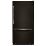Whirlpool WRB322DMHV Bottom Freezer Refrigerator, 33 inch Width, Ice Dispenser (Freezer Located), ENERGY STAR Certified, 21.9 cu. ft. Capacity, Black Stainless Steel colour